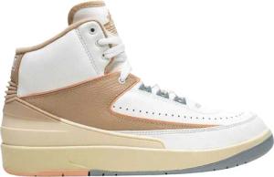 Nike - "Air Jordan 2 Retro" Sneaker für Herren, Leder (Weiß/Hellbraun)