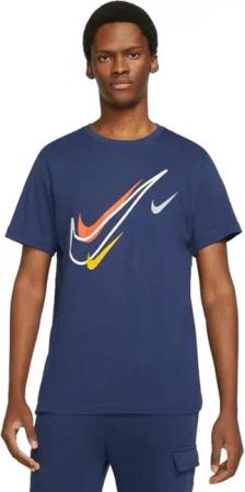 Nike Herren Court Swoosh Logo T-Shirt in Marineblau