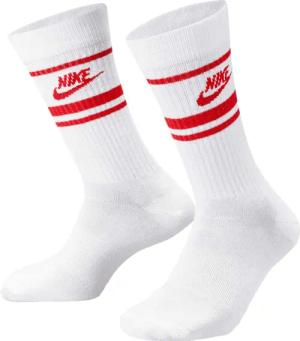 Nike - "Sportswear Essential" Socken für Herren/Damen Unisex, Alltag (3er-Pack) (Weiß/Rot)