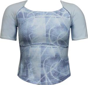 Nike Womens Gym Cropped T-Shirt Dri-Fit Kompressions-Top Aqua 222818 590