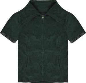 Nike Zip Up Trichter Neck Kurzarm Tennis Top schwarze Damen Pullover 268812 010