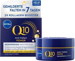 Nivea Nachtcreme Q10 Anti-Falten Power Nachtpflege 50ml Packung, 1-tlg., Spendet intensive Feuchtigkeit und wirkt regenerierend