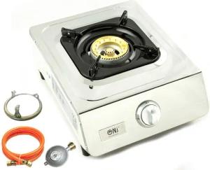 NJ The right choice Gaskocher NGB-100, Gaskocher 1 flammig Campingkocher Edelstahl
