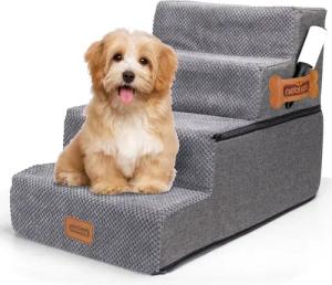 nobleza Hundematte Hundetreppe für Kleine Hunde und Haustiertreppe mit Fusselrolle