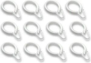 nodeko Duschvorhangringe Duschmantelringe Innendurchmesser 35 mm, für Duschvorhangstangen, (Packung, 12-St), einfacher Wechsel