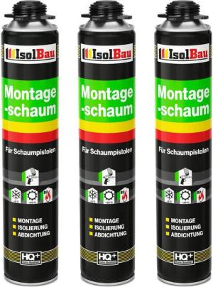 None Fenster Pistolenschaum 3 x 750 ml Montageschaum Zargenschaum Bauschaum, PCV-Profile Holz und Holzwerkstoffe, Ziegelsteine, Beton, Gips, Metall