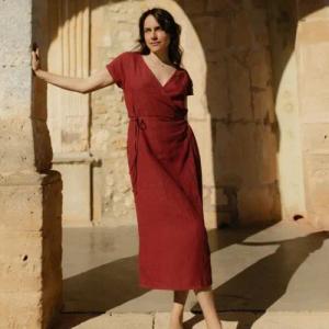 NORDLICHT Leinen Wickelkleid Emelie aus 100% Leinen