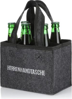 Nordstern Flaschenträger Herrenhandtasche aus Filz mit 6 Fächern - 20 x 16 cm (1-St)