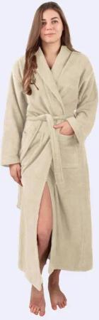 normani Damenbademantel Bademantel aus 100 % Baumwolle Lola, 135, Baumwolle, Schalkragen, Bindegürtel, extra lang, auch 100 % saugstarker Baumwolle