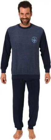 Normann Pyjama Herren Frottee Pyjama langarm Schlafanzug mit Bündchen - 212 13 801