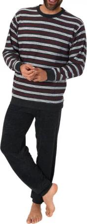 Normann Pyjama Herren Frottee Schlafanzug lang mit Bündchen - auch in Übergrößen