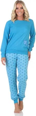 Normann Pyjama Normann Damen Schlafanzug Pyjama langarm in Sterne Optik