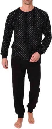 Normann Pyjama Normann Herren langarm Schlafanzug mit Bündchen in edler Optik