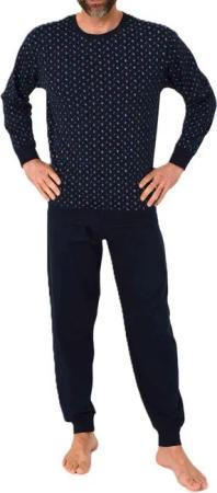 Normann Pyjama Normann Herren langarm Schlafanzug mit Bündchen in edler Optik