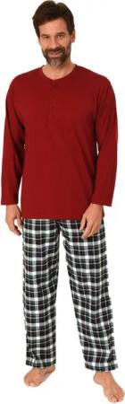 Normann Pyjama Normann Herren Schlafanzug lang, Pyjama mit karierter Flanell-Hose
