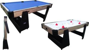 NORTH Twist 2in1 Max Airhockey/Billardtisch Wood/Weiß 6FT