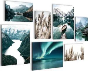 Novart Wandbild Wandbilder Set Landschaft Natur See Berge 100x70 cm, See