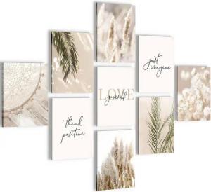 Novart Wandbild Wandbilder Wohnzimmer Boho Natur AUFHÄNGFERTIG 100x70 cm, Love 9 Bilder 20x25 cm, made in Germany, Wohnzimmer Schlafzimmer Deko, Landhaus, Bohemian