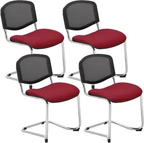 Nowy Styl Besucherstuhl Iso Ergo Mesh bordeaux Stoff, 4 St.