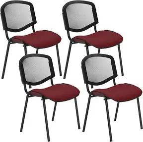 Nowy Styl Besucherstühle Iso Ergo Mesh bordeaux Stoff, 4 St.