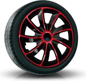 NRM Radkappe QUAD 15 Zoll in Rot, 15 in Zoll, (4-St) Radzierblenden für Stahlfelgen Radkappen Satz 4er Set 15"