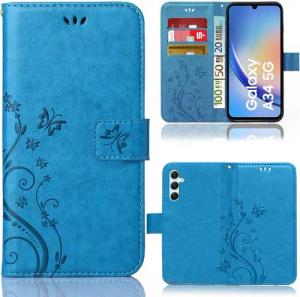 Numerva Handyhülle Bookstyle Flower für Samsung Galaxy A54 5G, Handy Tasche Schutzhülle Klapphülle Flip Cover mit Blumenmuster