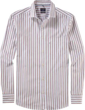 OLYMP Casual, Freizeithemd, regular fit, Orange, Streifen, Kent, XL