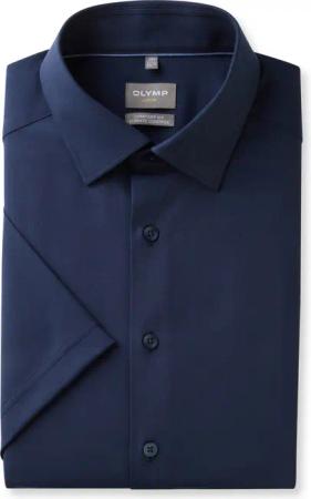 OLYMP Luxor 24/Seven, atmungsaktives Stretch Hemd, comfort fit, Blau, Kurzarm, Kent, 41