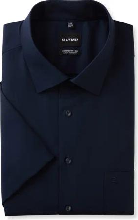OLYMP Luxor, bügelfreies Business Hemd, comfort fit - big, Blau, Kurzarm, Kent, 45