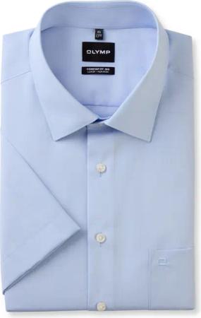 OLYMP Luxor, bügelfreies Business Hemd, comfort fit - big, Blau, Kurzarm, Kent, 49