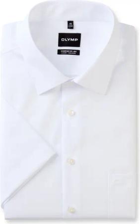 OLYMP Luxor, bügelfreies Business Hemd, comfort fit - big, Weiß, Kurzarm, Kent, 45