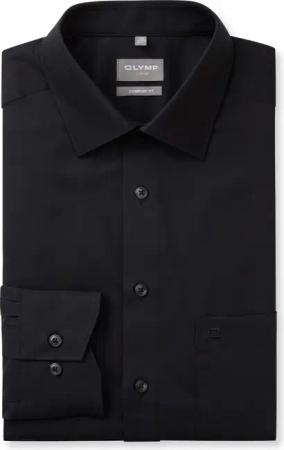 OLYMP Luxor, bügelfreies Business Hemd, comfort fit, Schwarz, Kent, 42