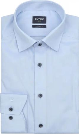 OLYMP Luxor Hemd Contrast Button Hellblau - Größe 46