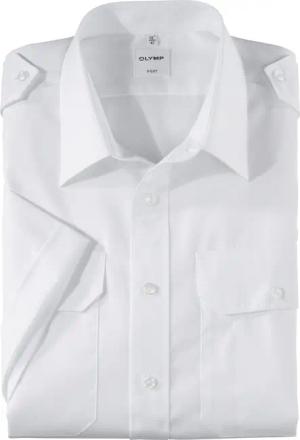 OLYMP Pilot, Diensthemd, comfort fit, Weiß, Kurzarm, Kent, 48