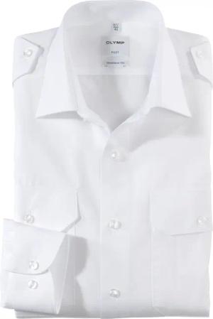 OLYMP Pilot, Diensthemd, modern fit, Weiß, Extra langer Arm, Kent, 44
