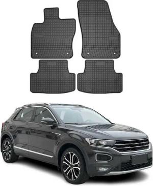 OMAC Auto-Fußmatten 2017-2025 VW T-Roc Fußmatten TPE Schwarz 4 tlg (4 St), für Volkswagen T-Roc 2017-2025 Volkswagen T-Roc 2017-2025, Antirutsch,Wasserfest,Einfache Installation