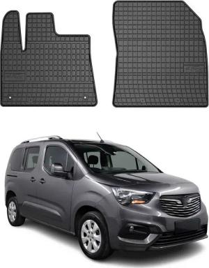 OMAC Auto-Fußmatten für Opel Combo 2 Persons 2018-2025 Gummimatten Schwarz (2 St), für Opel Combo 2 Persons 2018-2025 Opel Combo 2 Persons 2018-2025, Antirutsch,Wasserfest,Einfache Installation