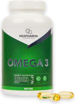 Omega 3 Kapseln • 100% Fischöl • 180 Kapseln • Hohe Dosierung 3000mg
