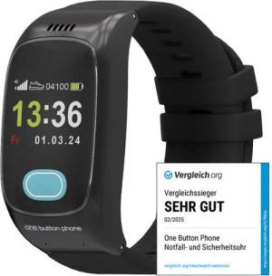 one button phone Modell 2024 - Notrufuhr Senioren, SOS, Sturzerkennung, GPS Seniorenhandy (2,50 cm/1 Zoll, seniorengerecht, Lautsprecher)