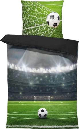 One Home Bettwäsche Fußball, Mikrofaser, 2 teilig, Fußballstadion, auch geeignet als Kinderbettwäsche
