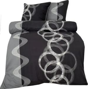 One Home Bettwäsche Winter Fleece, Fleece, 2 teilig, modern und Kreise, kuschelig flauschig warm weich Winter Übergröße