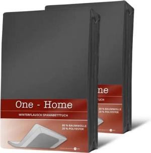 One Home Spannbettlaken Winter, Baumwolle, Gummizug: rundum, (2 Stück), kuschelig warm und flauschig, Double Pack