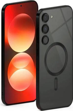 ONEFLOW Handyhülle für Samsung Galaxy S23 Hülle MagSafe Cover Aura Case Schwarz, Handy Schutz Hülle Silikon Case Back Cover durchsichtig Schutzhülle