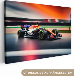 OneMillionCanvasses® Leinwandbild Auto - Formel 1 - Rennstrecke - Rennwagen, (1 St), Leinwand Bilder Klein, Wand Dekoration Aesthetic 30x20 cm