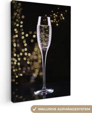 OneMillionCanvasses® Leinwandbild Glas mit Sekt, Fotodruck (1 St), Leinwand Canvas Wandbild, Wanddekoration 20x30 cm