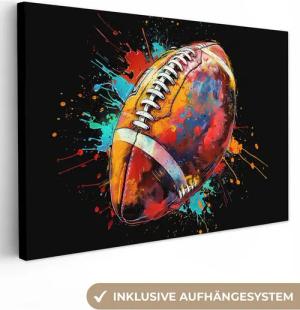 OneMillionCanvasses® Leinwandbild Graffiti - Sport - Rugby - American Football, Fotodruck (1 St), Leinwand Bilder Klein, Wand Dekoration Aesthetic 30x20 cm