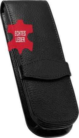 ONLINE 90759 Lederstecketui für 2 Stifte Schwarz