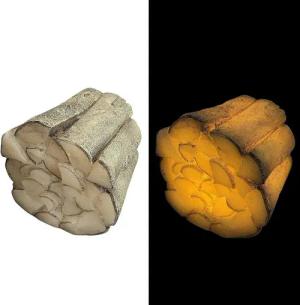 Online-Fuchs LED Dekoobjekt in Kaminholz-Optik mit LED Beleuchtung, Deko für Kaminumrandung, LED fest integriert, warmweiß, Maße ca. 19,5x19,5x18 cm