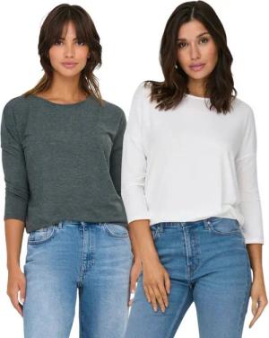 ONLY 3/4 Arm-Pullover (Set, 2er-Pack) Locker geschnitten