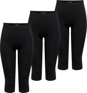 ONLY 3/4-Leggings Damen 3/4 Leggings JRS 3er Pack Schwarz Slim Fit Freitzeit Sport Yoga